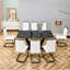 Ensemble de table et chaises, table de salle à manger moderne, plateau de table à motifs et pieds en MDF, chaise de salle à manger douce et confortable, dîner parfait, réunions, décoration de maison et de bureau-218066062