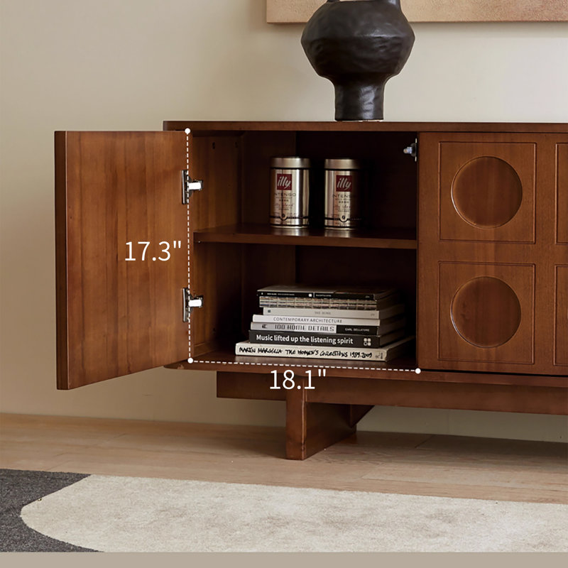 78.7" Brown TV Stand with 4 Cabinets for Living Room