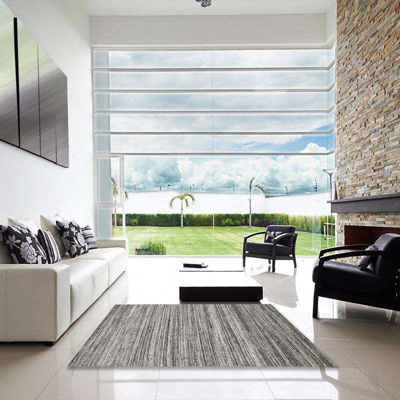 Tapis contemporain gris, Carré 4 pi