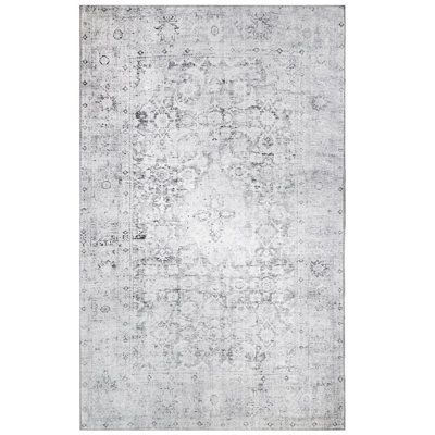 Tapis d'intérieur en polyester Huda avec envers en toile de coton