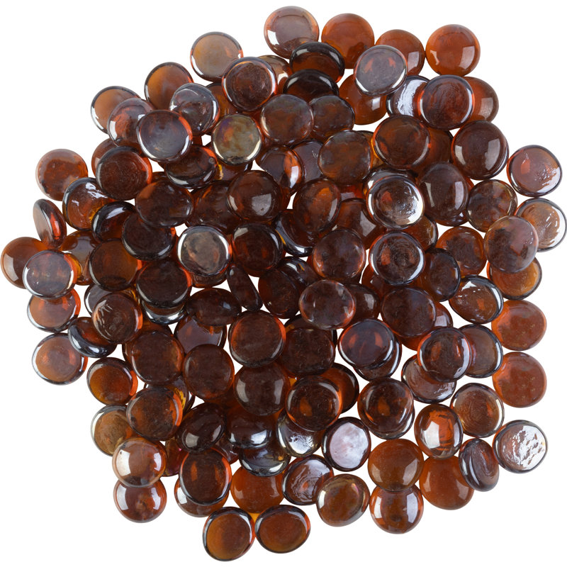 Kortlynn 10lbs Fire Pit Glass Rocks - 3/4-Inch Glass Marbles, Brown