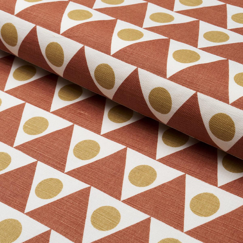 Tissu Schumacher X Studio Bon Pennant, Terre cuite