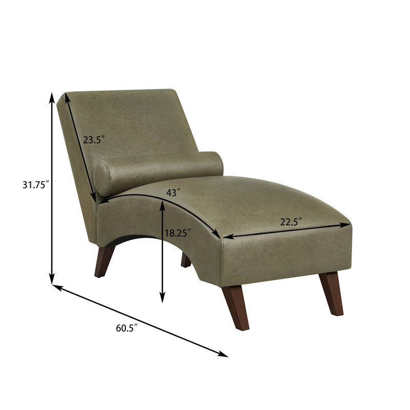 Chaise longue rembourrée, Olive Green