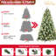 Arbre de Noël de 7 pi avec 400 lumières à DEL blanc chaud, 1348 pointes d'aiguille dure, 82 branches de pin et branches articulées faciles à installer pour un décor des Fêtes équipé d'une conception réaliste sans effort