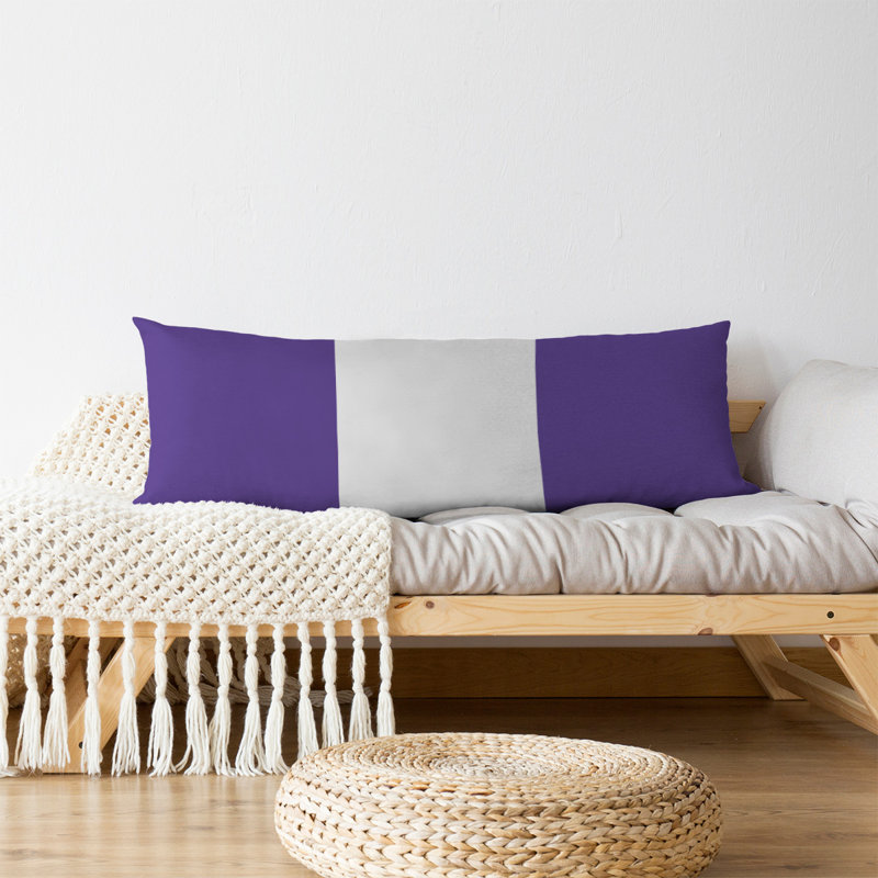 Polyester Medium Pillow, Purple/White Middle