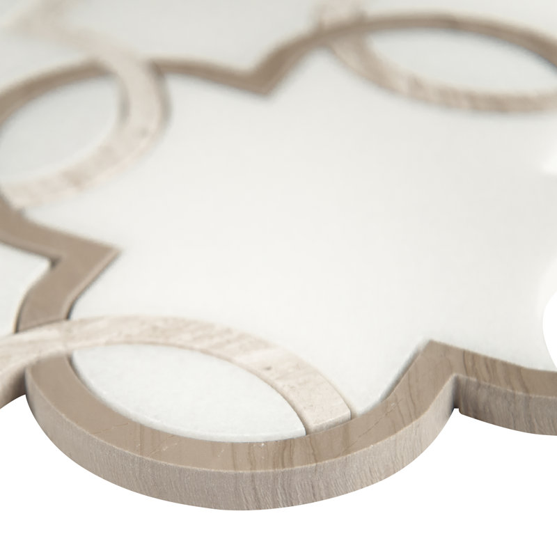 Carrara White Rosetta 12 in. x 12 in. Polished Marble Mosaic Floor and Wall Tile