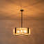 Modern 6-Light Cloud Glass Drum Chandelier