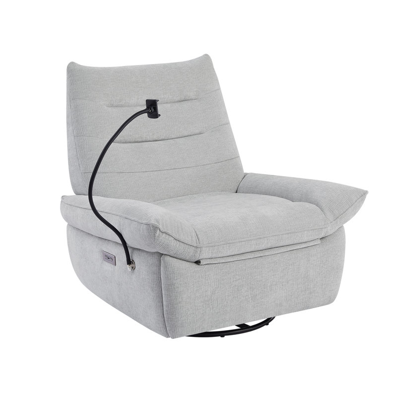 Upholstered Power Recliner, Gray
