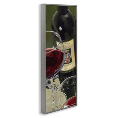 Vintage Red Wine & Glasses Framed Giclee Art, design by Stefano Ferreri