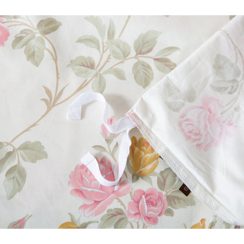 Egyptian-Quality Cotton Sateen Floral Duvet Cover, King