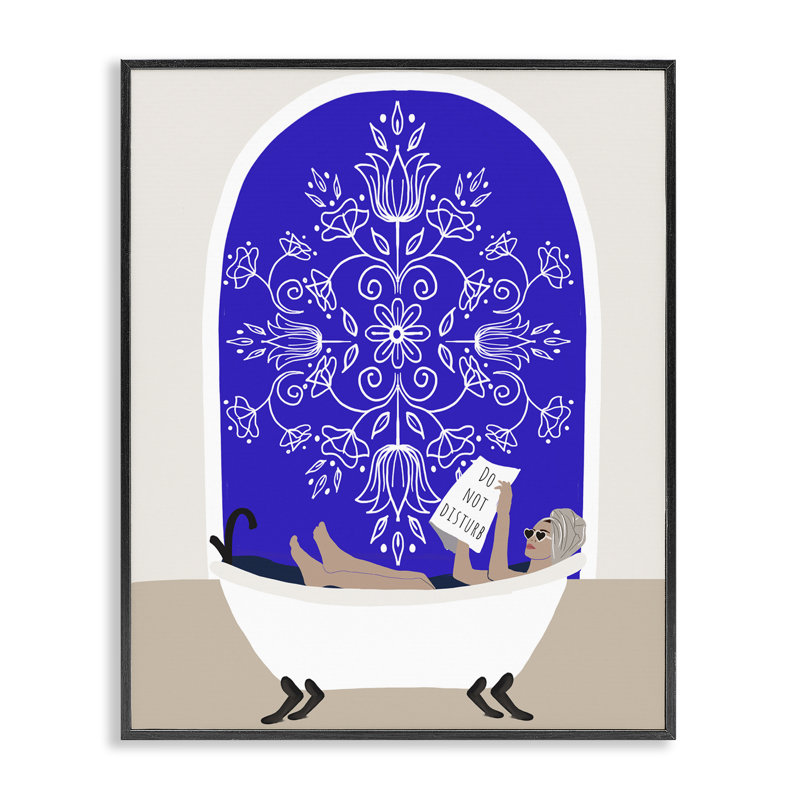 Giclée de baignoire de style méditerranéen, giclée par Chen Alyesh, H 14 po x l 11 po, Giclée encadrée noir minuit