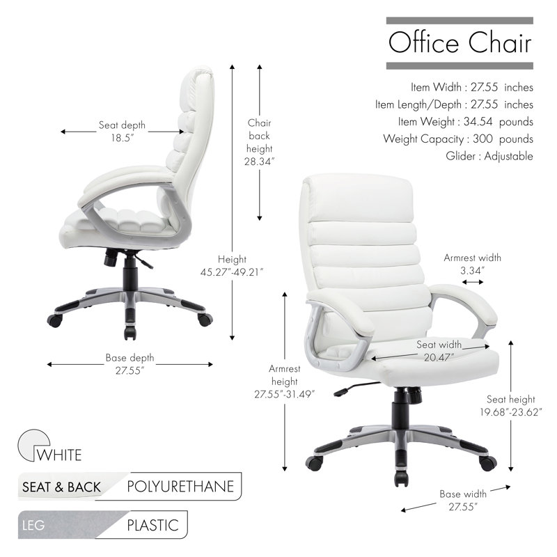 Fauteuil de direction Kalsoom, Blanc