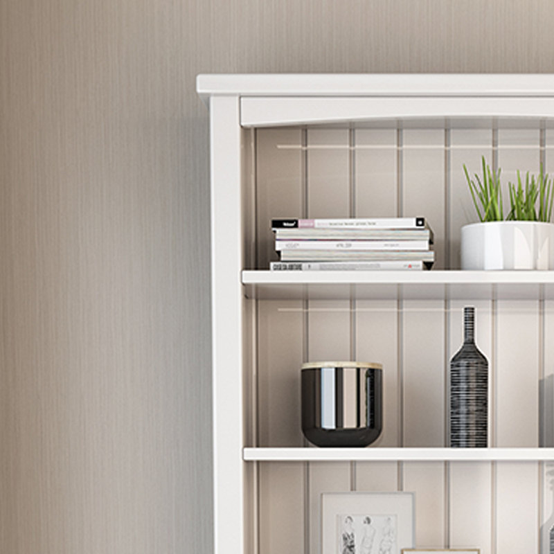 Bibliothèque standard bois massif, H 66,92 po x l 31,49 po x P 12,4 po, Blanc