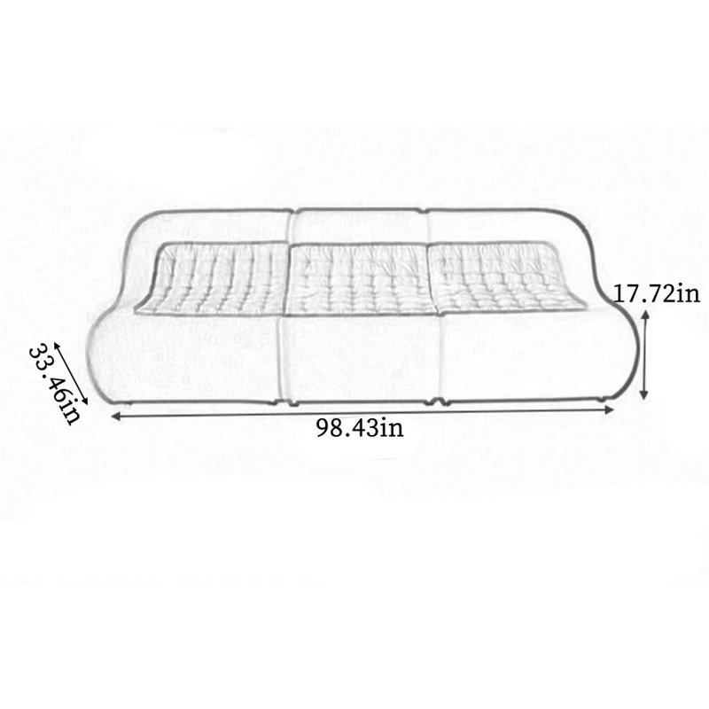Creative Color Collision Modular Sofa, 3, 29.92'' H x 98.43'' W x 33.46'' D