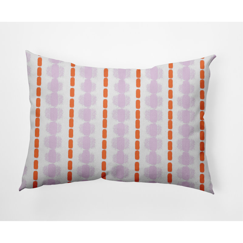 Striped Reversible Throw Pillow, Purple/Orange