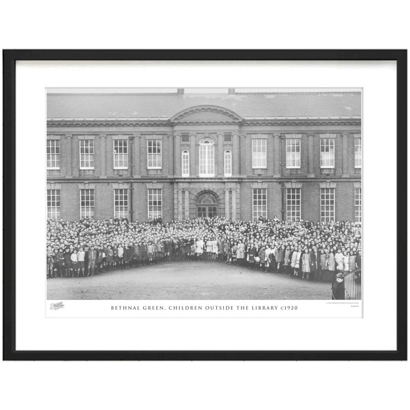 Bethnal Green, Children Outside The Library C1920 by Francis Frith - Single Picture Frame Print, 45cm H x 60cm W x 2.3cm D