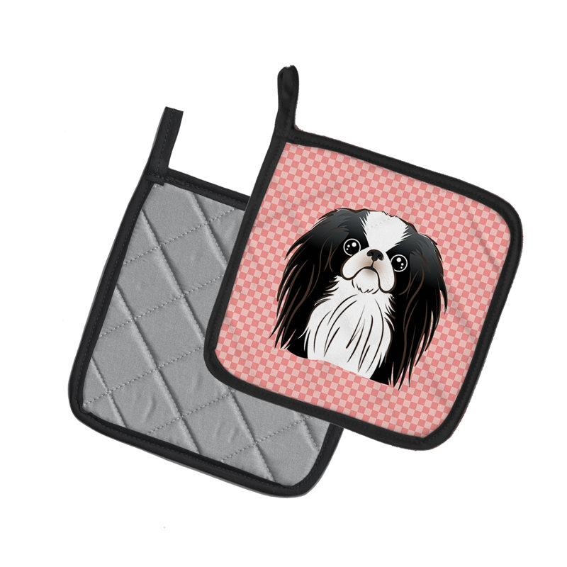 Cuisinier poignéee japonaise chin caroline de la trésors Checkerboard, Rose