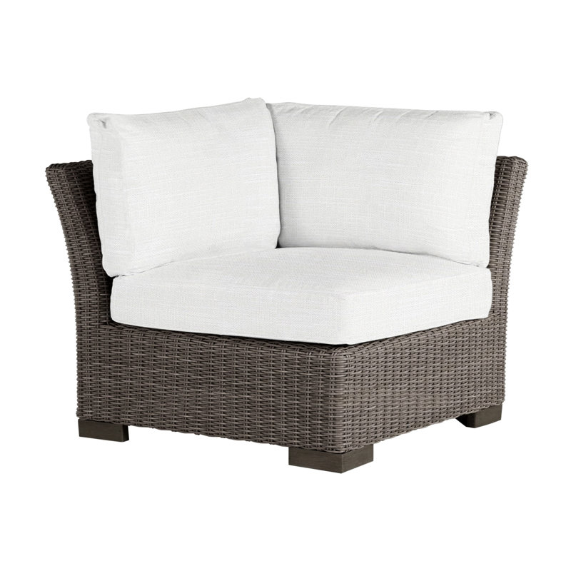 Club Woven Patio Lounge Chair with Cushions, No Welt, Rollo Lace, Black Walnut