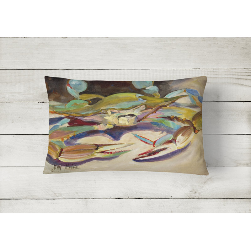 Crab Outdoor Reversible Throw Pillow