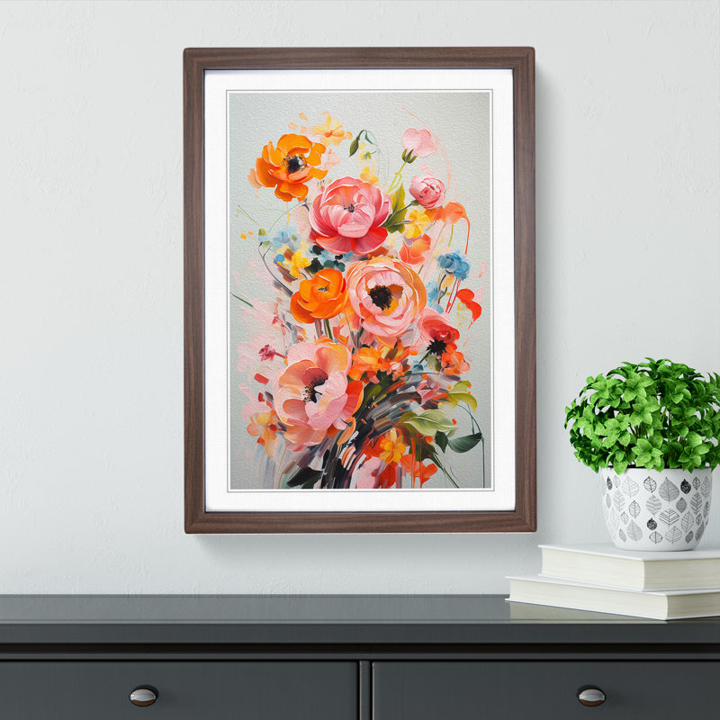 Single Picture Frame Print on Wood, Walnut Framed, 34cm H x 25cm W