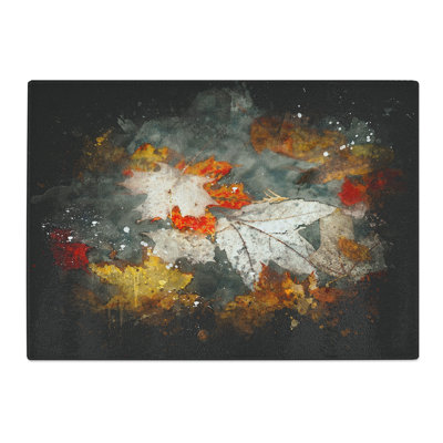 Tempered Glass Leaves in Autumn Chopping Board