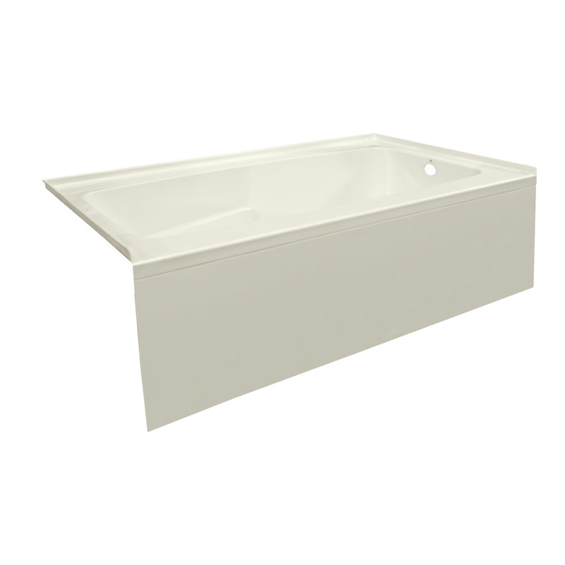 72'' x 30'' Soaking Acrylic Bathtub, Right, Biscuit