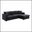 Comfortable Polyester Sectional Sofa with Movable Ottoman and Sturdy Frame for Modern Living-2110787786
