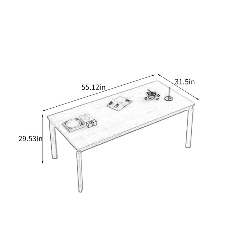 Table de salle à manger Modern Rock, H 29,53 po x L 55,12 po x l 31,5 po