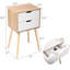 Table de chevet blanche de 2 avec 4 pieds solides et tiroirs pratiques pour les tables de chevet en bois - Espace de rangement spacieux
