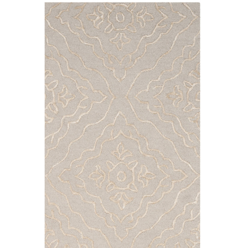 Denby Hand Tufted Wool And Viscose Floral Rug, Rectangle 3' x 5'