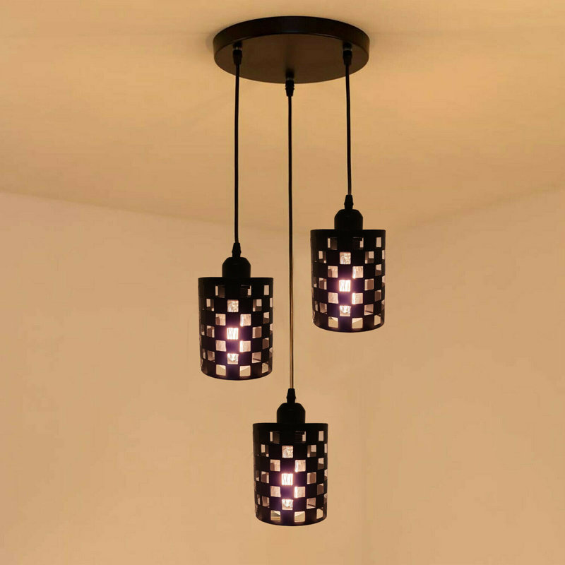 Roessler 3 - Light Black Cluster Pendant