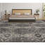 Wool Damask Area Rug in Charcoal/Ivory