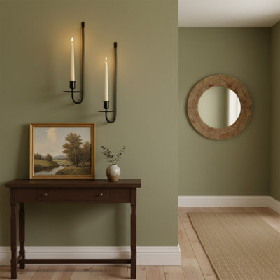 Ensemble de 2 appliques murales à bougie, porte-bougie en métal noir et pilier, décoration murale moderne pour hall d'entrée, salon, escalier et chambre à coucher