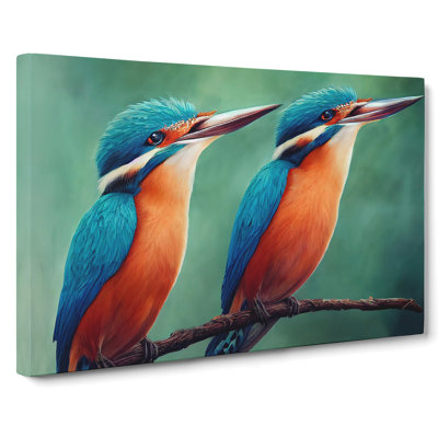 Eye Catching Kingfisher Birds - Wrapped Canvas