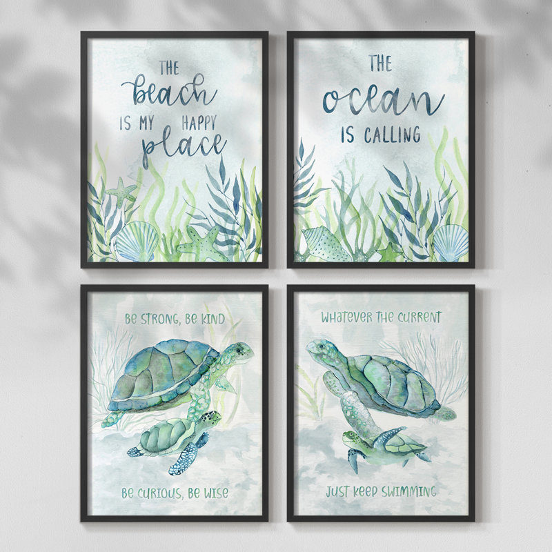 It's Game On II Framed Print - Set of 4, Black, 32" H x 10" W
