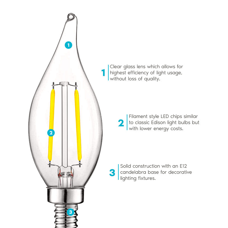 4 W (équivalent à 40 W), DEL B11, ampoule à intensité variable, culot E12 / candélabre, 5000 K