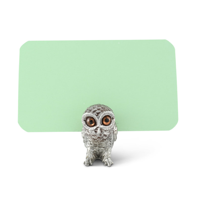 Harvest Pewter Owl Place Card Holder