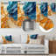 «Blue Biomorphism Wave to Sand Migre», art mural abstrait en métal, impression sur métal Biomorphism-995512172