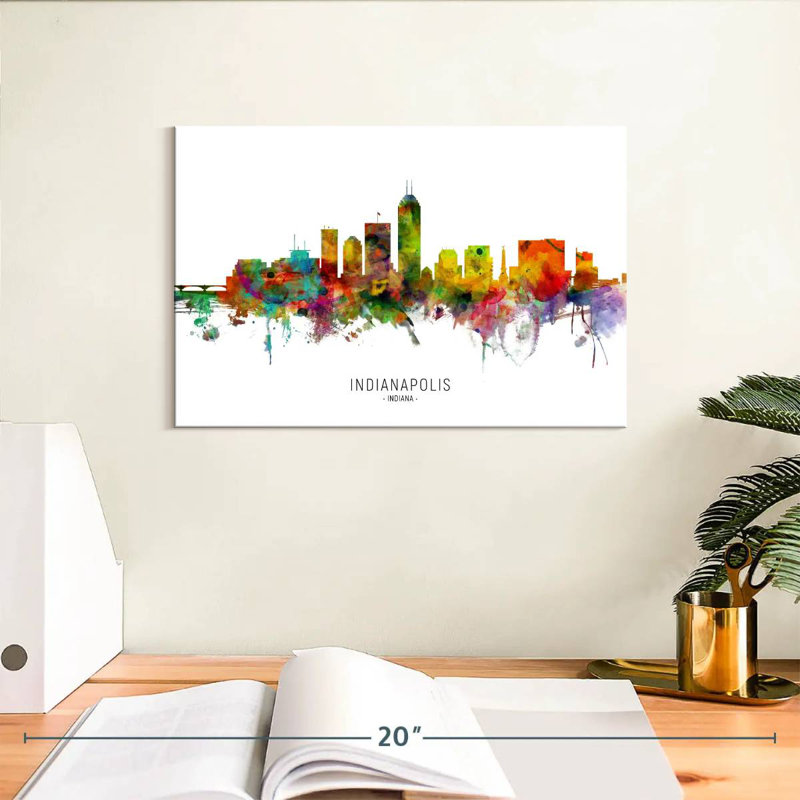 Sirpi Indianapolis Indiana Skyline I, H 8 po x l 12 po