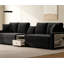 Canapé modulaire en chenille de 127,9 po avec accoudoirs de rangement et console centrale pour le salon-129584100