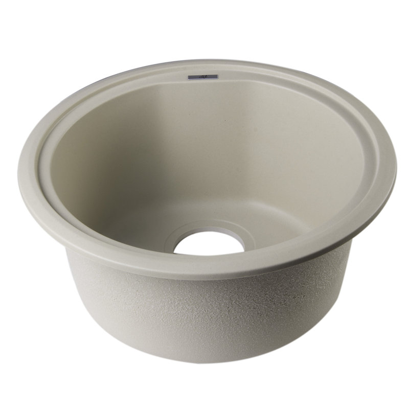 17.13'' L Single Bowl Granite Kitchen Sink, Biscuit
