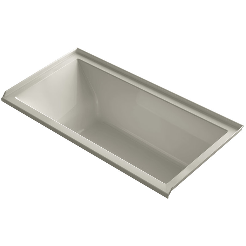 Underscore 60" x 30" Drop In Soaking Acrylic Bathtub, Sandbar, Right