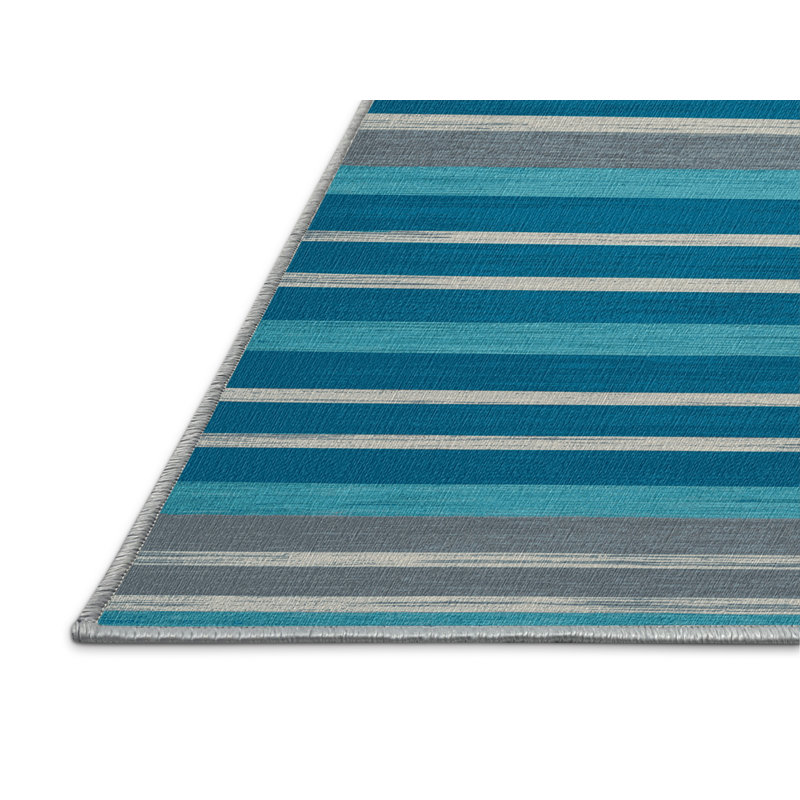  Tapis lavable rayé gris clair Cerulean, Rectangle 7 pi x 9 pi