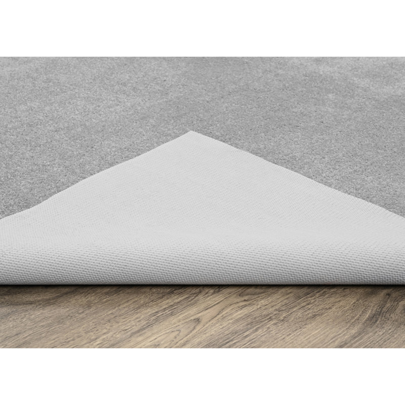 Monarrez Nylon Bath Rug with Non-Slip Backing, Silver, Single- 72" L x 48" W
