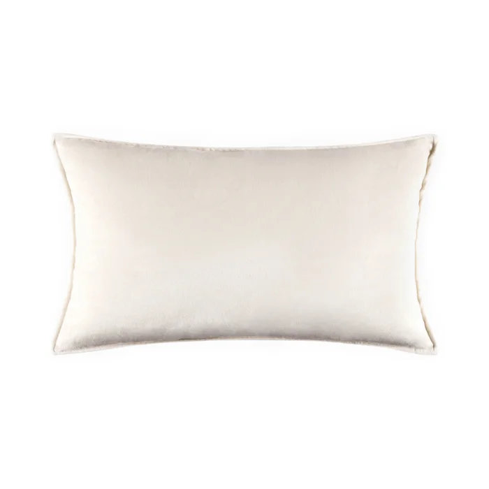  Housse et insert de coussin carré en velours, Crème, H 14 po x l 20 po x P 1 po, Housse de coussin seulement - sans coussin
