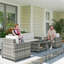 Outsunny 6 Pieces Rattan Garden Furniture Set 5 Seater Wicker Light Grey