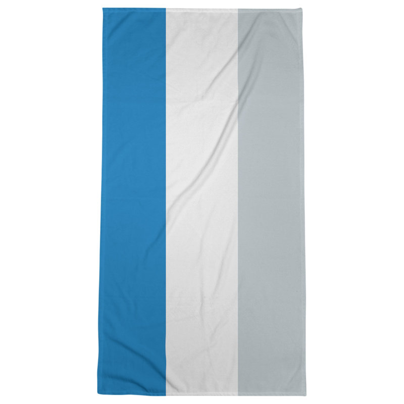 Cotton Blend Lightweight Bath Towel, Blue/White/Silver