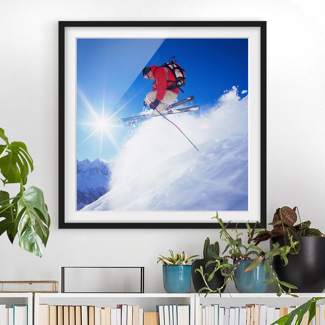 Gerahmtes Poster Ski Jump