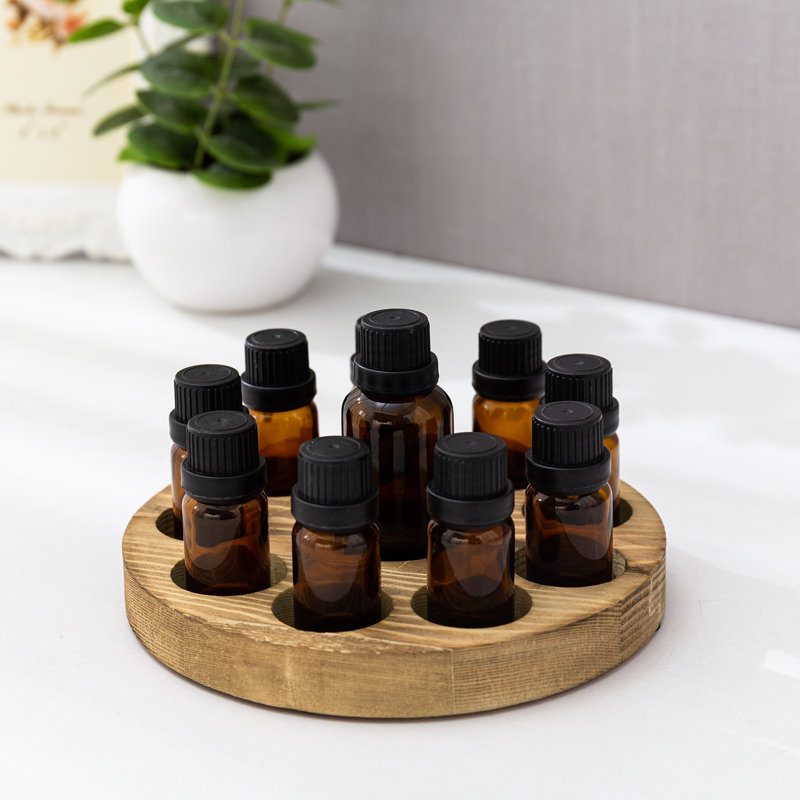 Wood 10 Compartment Makeup Organiser