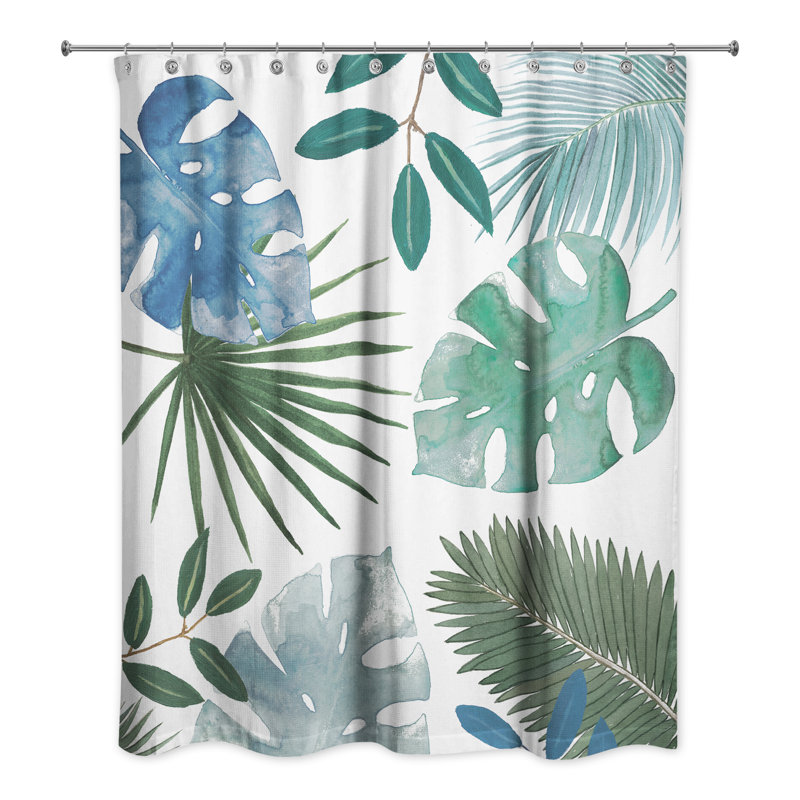 Rosalee Floral Shower Curtain, White